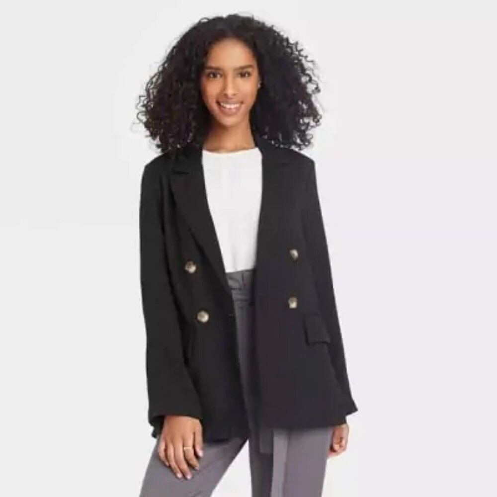 Black Double Breasted Blazer by A New Day